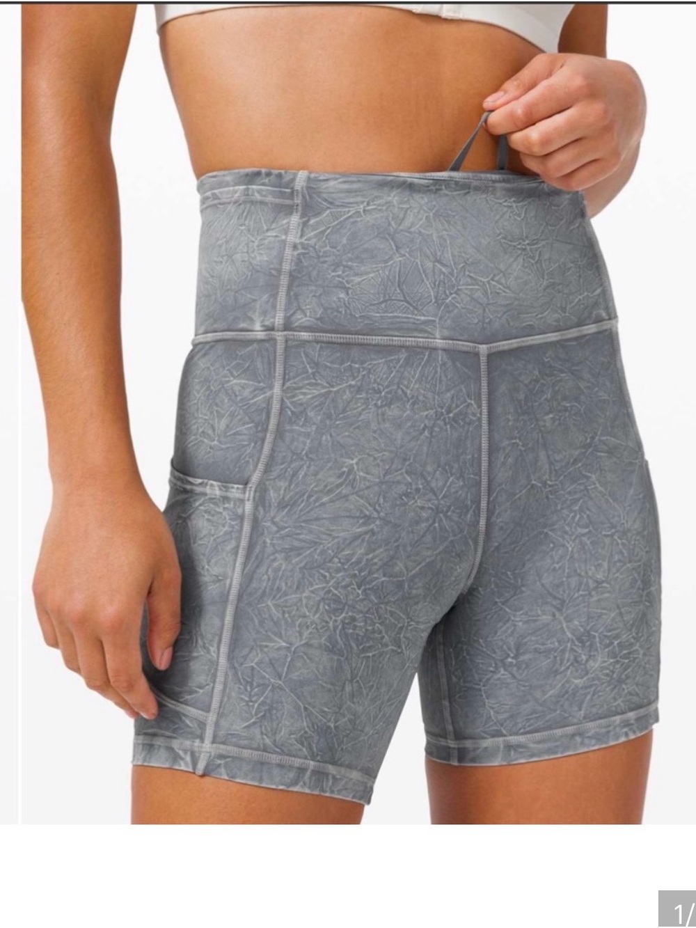 Lululemon icewash 6” asphalt High-Waist Gray Women’s Bike Shorts